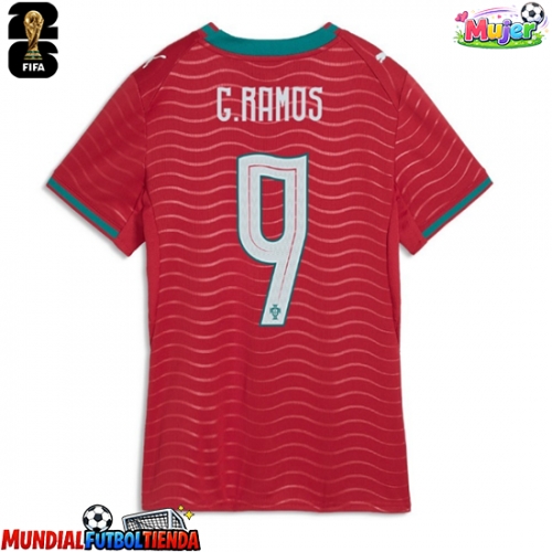 Camiseta Portugal Goncalo Ramos #9 Primera Equipación Replica Mundial 2026 para mujer mangas cortas